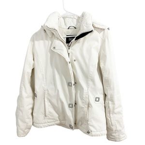 Nils White Ski Jacket With Silver Hardware